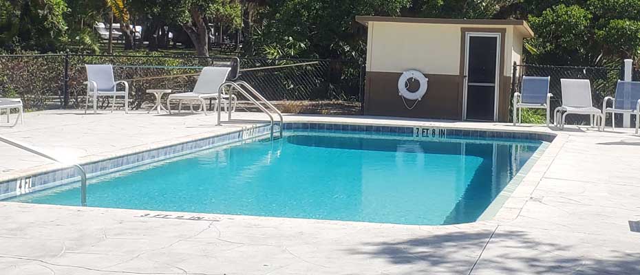 Heated Pool at Camp Venice RV Resort Venice Florida